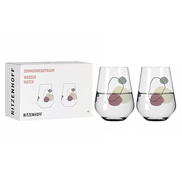RITZENHOFF 3621002 Wasserglas 500 ml - Serie Sommerwendtraum Set Nr. 2, 2 Stück mit Aquarellkreisen - Made in Germany im Sale